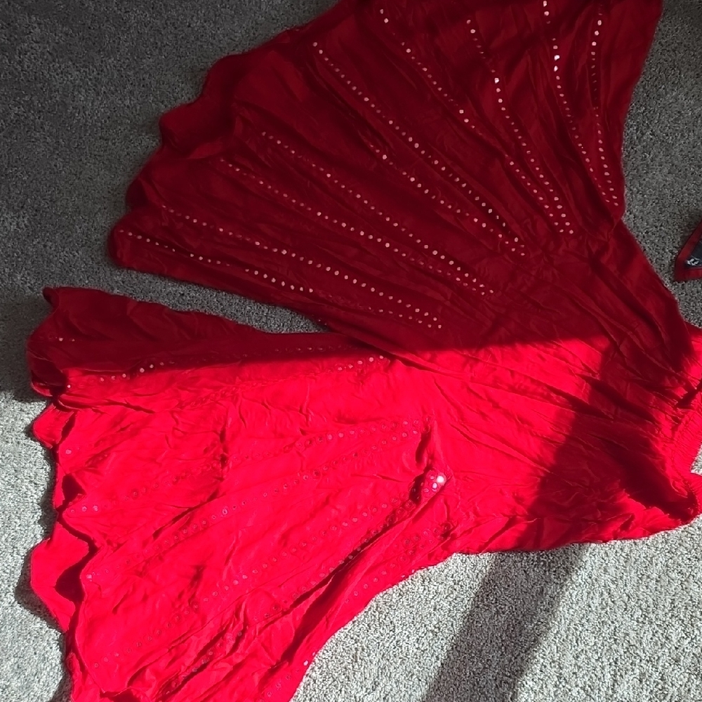 Elegant Red Palazzo Pants